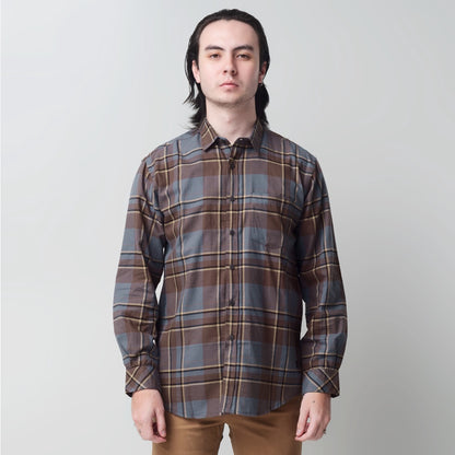 Benhill Kemeja Pria Flannel Lengan Panjang Kotak Coklat 28920-11533
