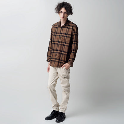 Benhill Kemeja Pria Flannel Lengan Panjang Kotak Coklat 28907-11533
