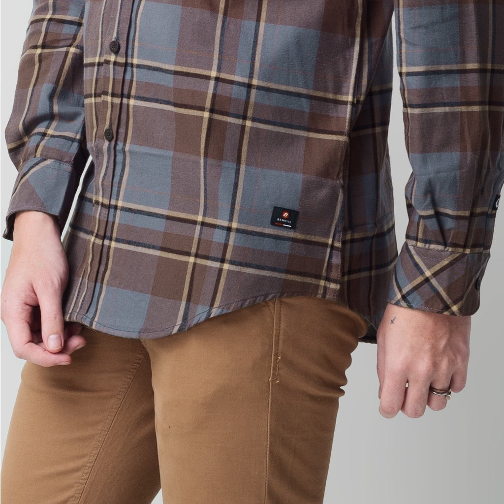 Benhill Kemeja Pria Flannel Lengan Panjang Kotak Coklat 28920-11533