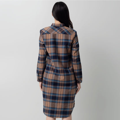 Benhill Kemeja Tunik Flannel Wanita Kotak  Biru 0745-11335