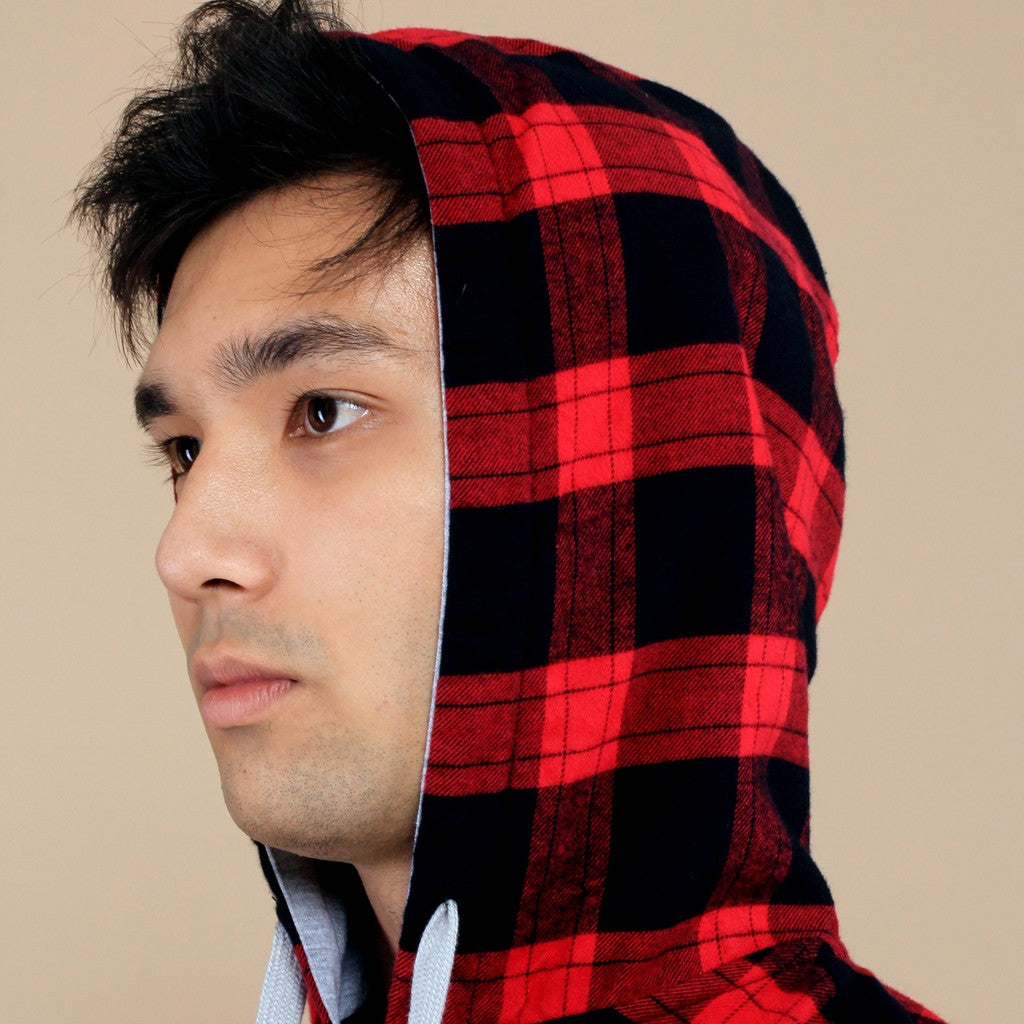 Benhill Hoodie Flannel Kotak Merah 27375-76-11438