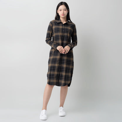 Benhill Kemeja Tunik Flannel Wanita Kotak Abu 0746-11635