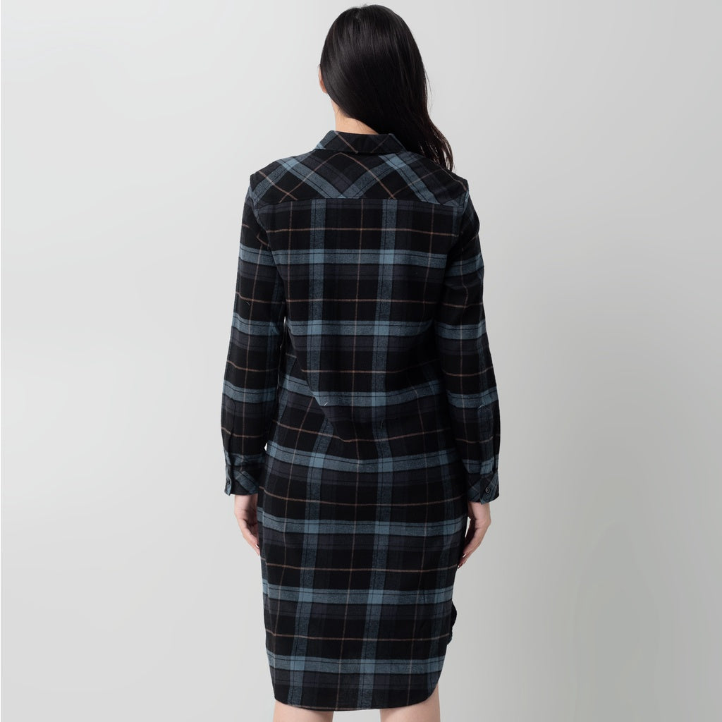 Benhill Kemeja Tunik Flannel Wanita Kotak Abu 1151-11635