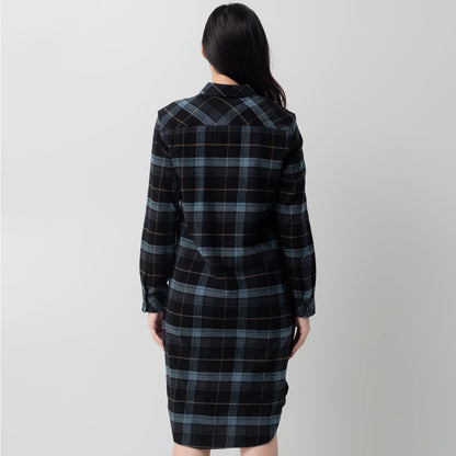 Benhill Kemeja Tunik Flannel Wanita Kotak Abu 1151-11635