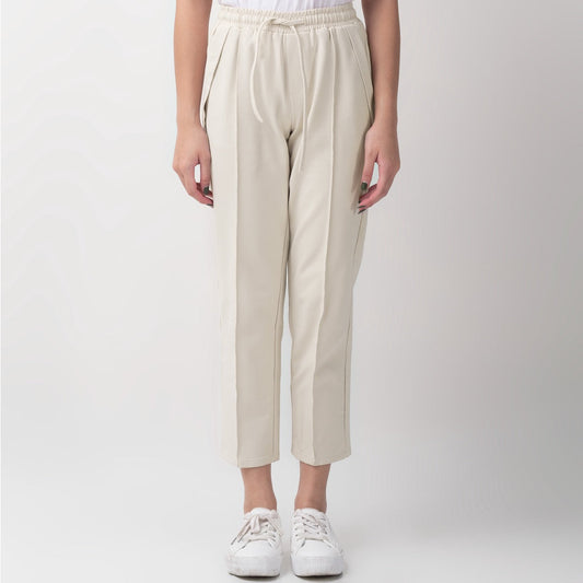 Benhill "Dalmi" Celana Casual Wanita Pinggang Karet Beige 733-39196