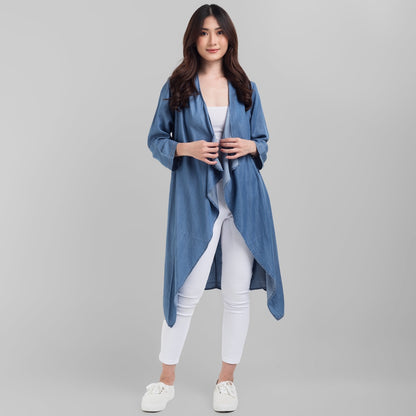 Benhill Cardigan Denim Wanita Lengan Panjang Medium Blue 757-19G17