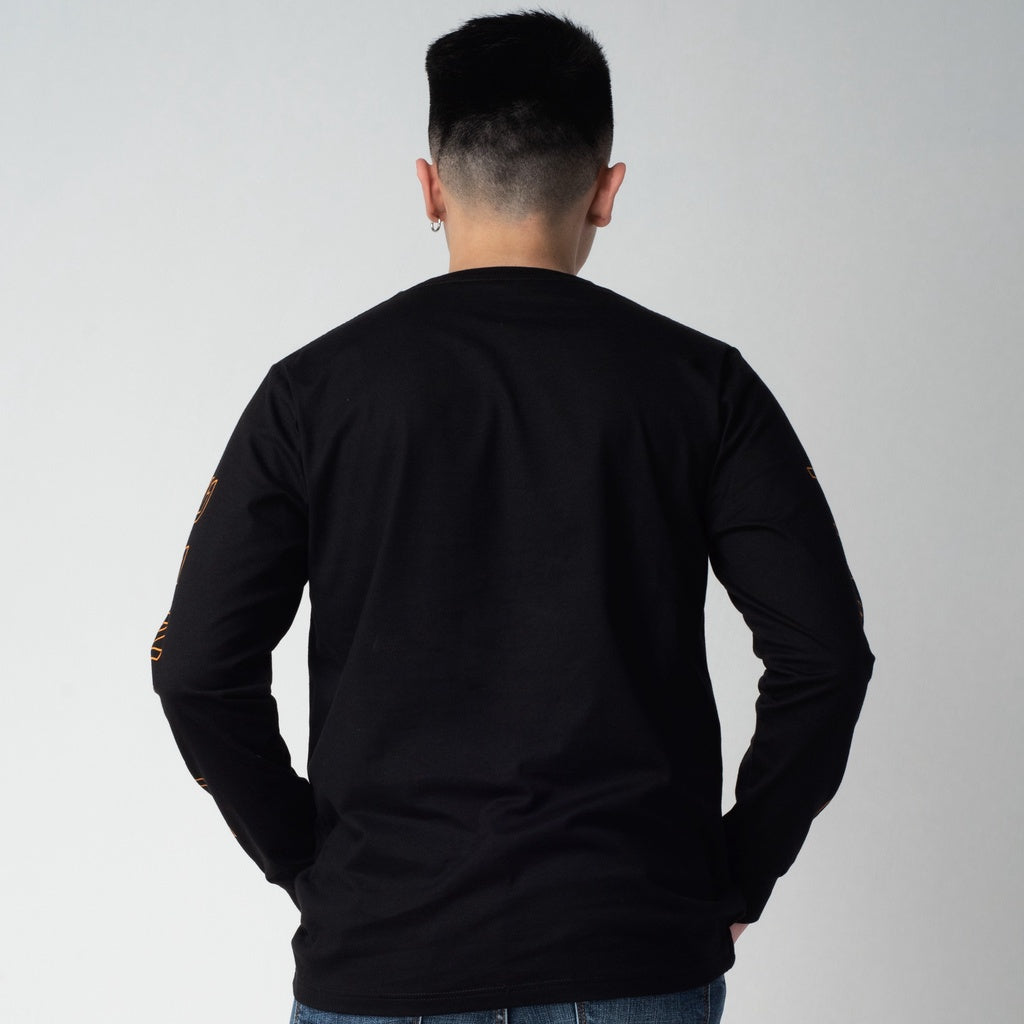 Benhill T-shirt Grafis Katun 30s Combed Panjang Black 303-55272-357-35272