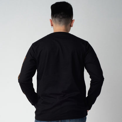 Benhill T-shirt Grafis Katun 30s Combed Panjang Black 303-55272-357-35272