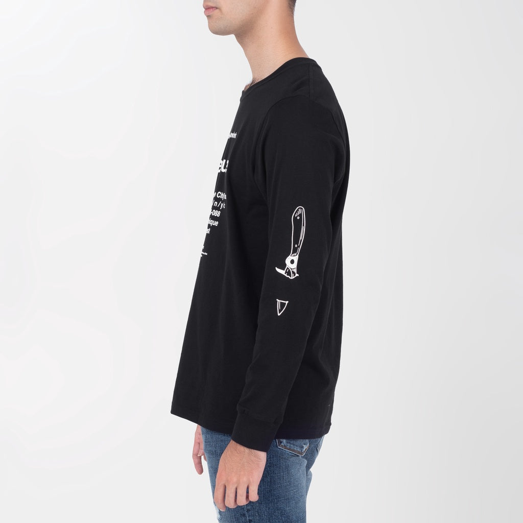 Benhill Kaos Grafis Katun 30s Combed Lengan Panjang Hitam 353-35272