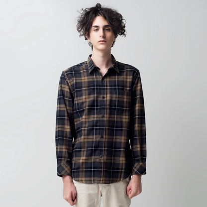 Benhill Kemeja Pria Flanel Panjang Kotak Abu 25272-11633