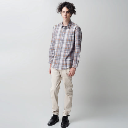 Benhill Kemeja Pria Flanel Panjang Kotak Abu art. 28186-11633