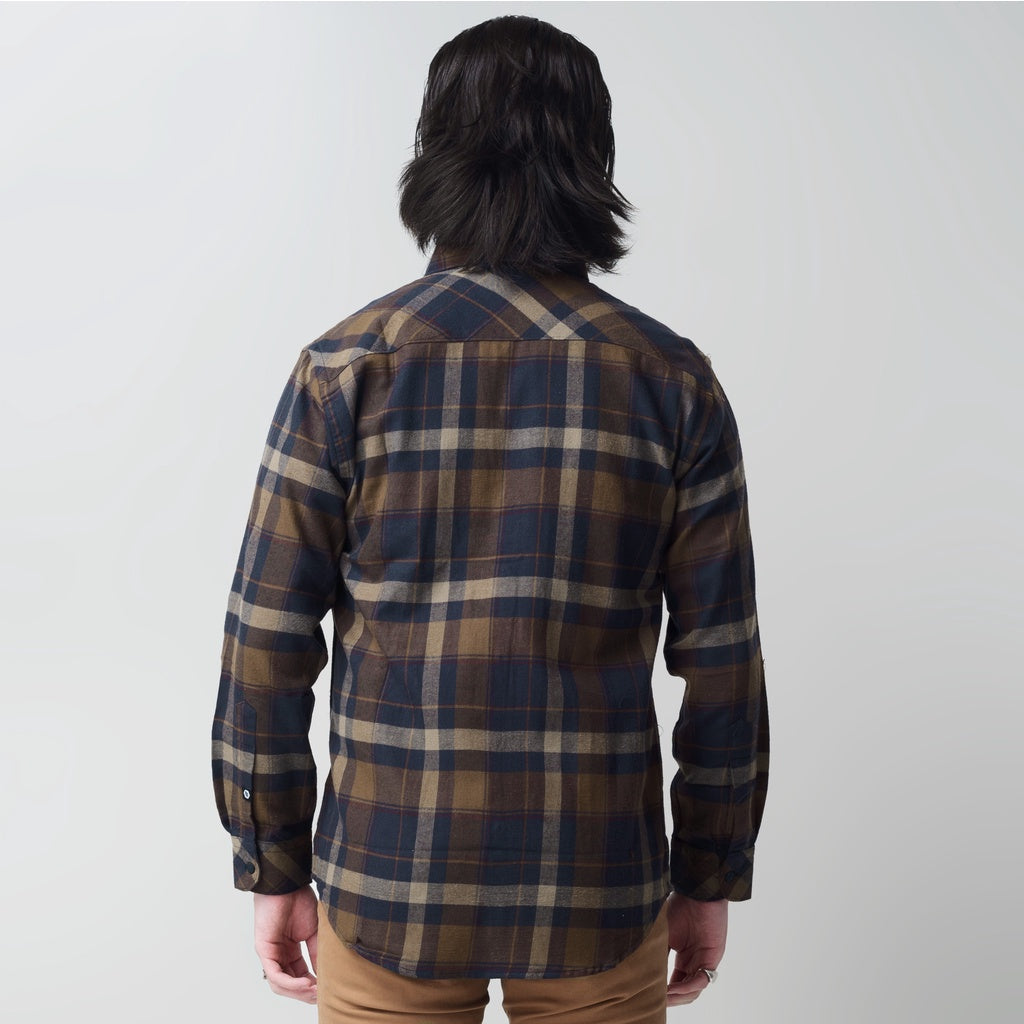 Benhill Kemeja Pria Flannel Lengan Panjang Kotak Biru 29406-11533