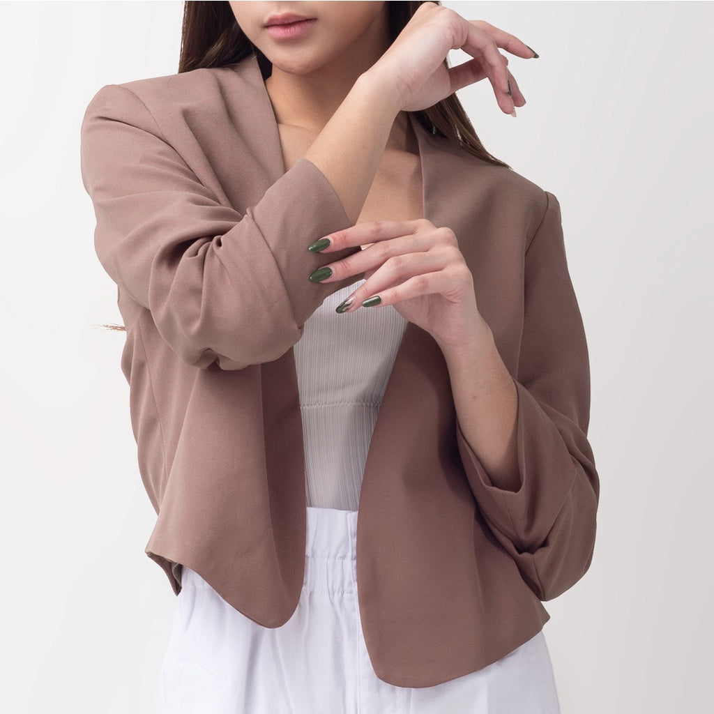 Benhill "Nayeon" Blazer Kerja / Outer Wanita Premium  Lengan Serut Salmon 795-39599