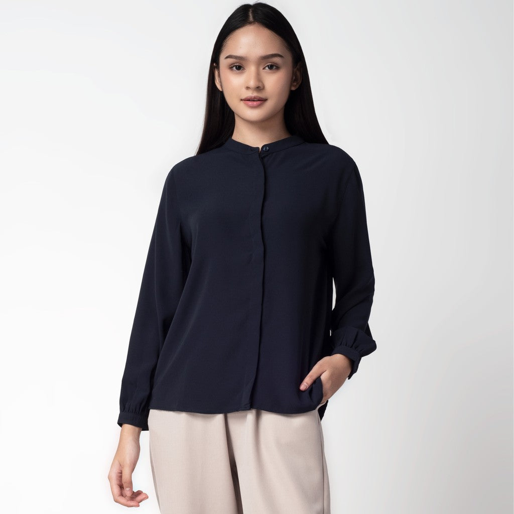 Benhill "Yena" Tops Kemeja Wanita Navy 240-39378