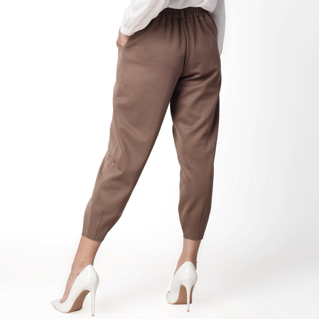Benhill "Hanna"  Celana Wanita Bahan Scuba Aladdin Pant Brown 226-39576