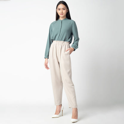 Benhill "Choe" Celana Bahan Wanita High Waist Beige 217-39574