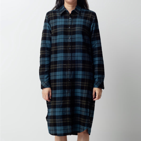 Benhill Kemeja Tunik Flannel Wanita Kotak Abu 1154-11635