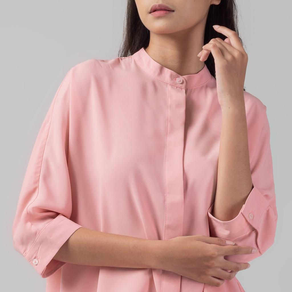 Benhill Kemeja Wanita " Sena" Tops Krah Shanghai Lengan 3/4 Pink A103-29J0M