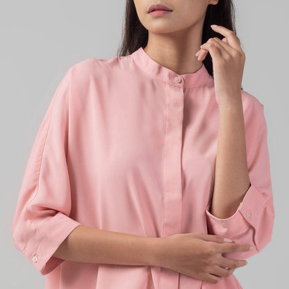 Benhill Kemeja Wanita " Sena" Tops Krah Shanghai Lengan 3/4 Pink A103-29J0M
