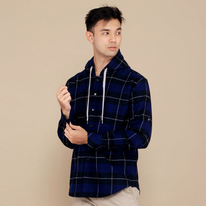 Benhill Hoodie Flannel Kotak Biru 27373-74-11338