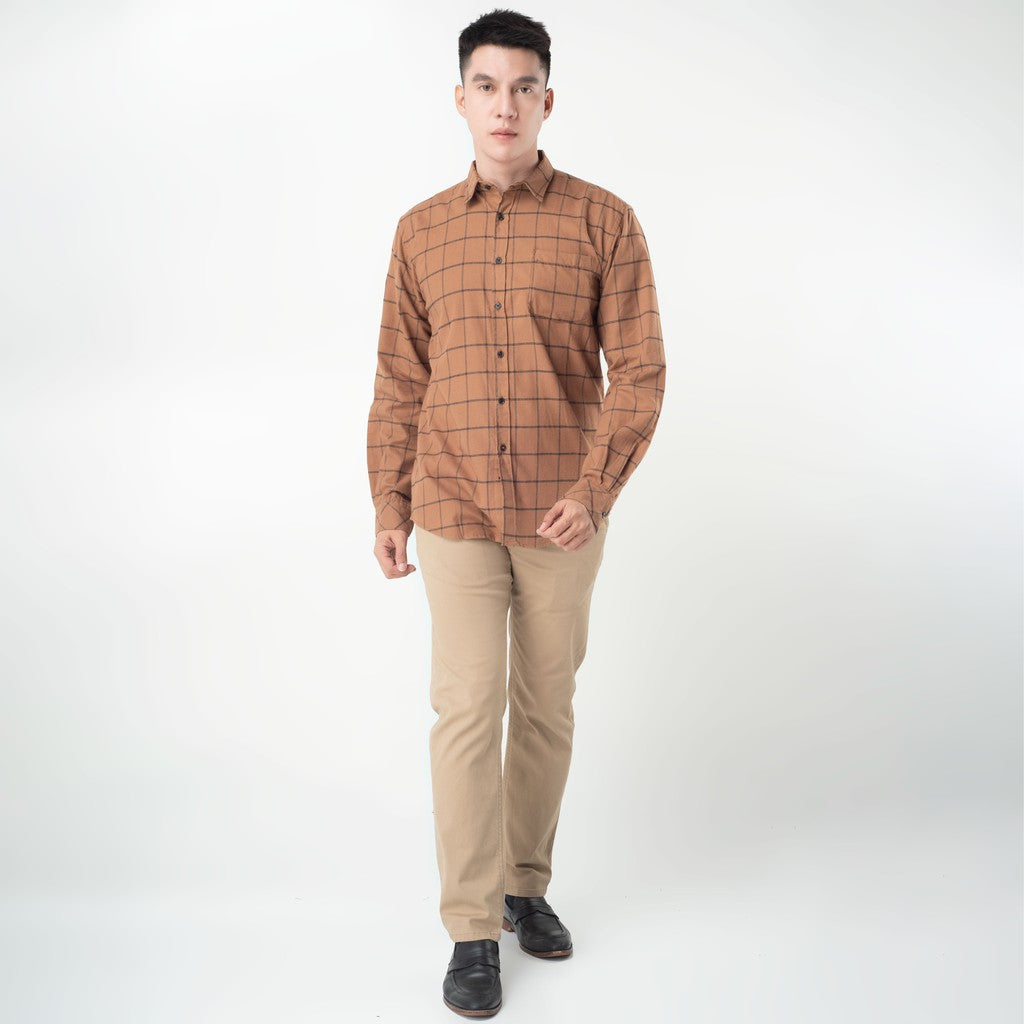 Benhill Kemeja Pria Flannel Kotak Coklat 27068-11533