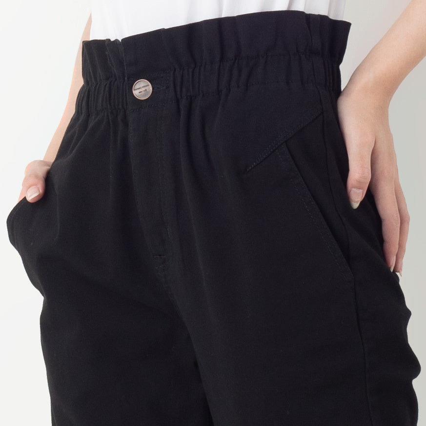 Benhill Celana  "Rae"  Stretch Wanita High Waist Jogger Pants Black 282-32291