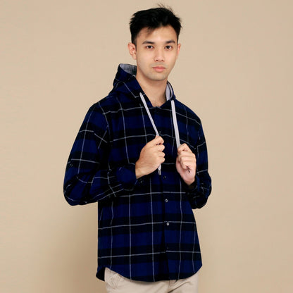 Benhill Hoodie Flannel Kotak Biru 27373-74-11338