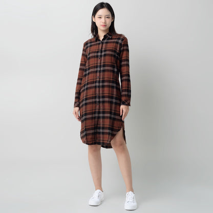 Benhill Kemeja Tunik Flannel Wanita Kotak  Coklat 1153-11535