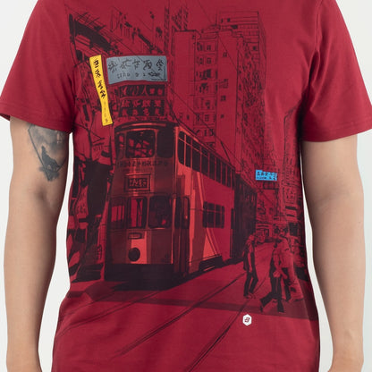 Benhill T-shirt Grafis Katun 30s Combed Lengan Pendek Maroon 420-473-15468