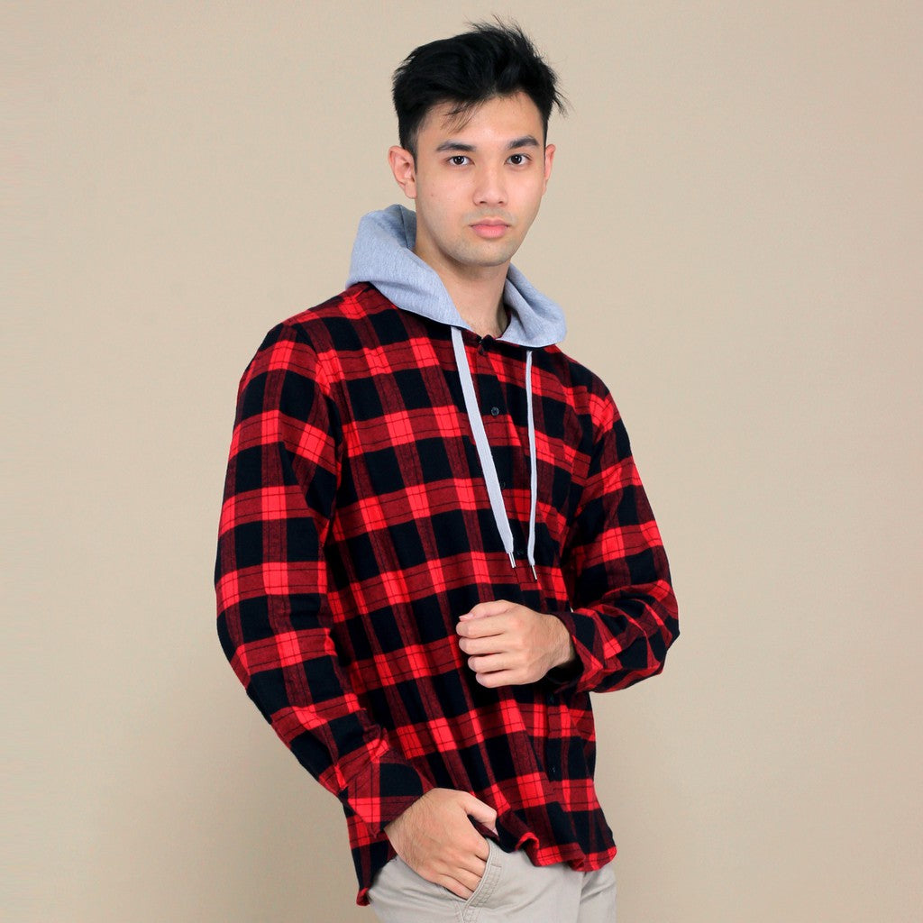 Benhill Hoodie Flannel Kotak Merah 27375-76-11438