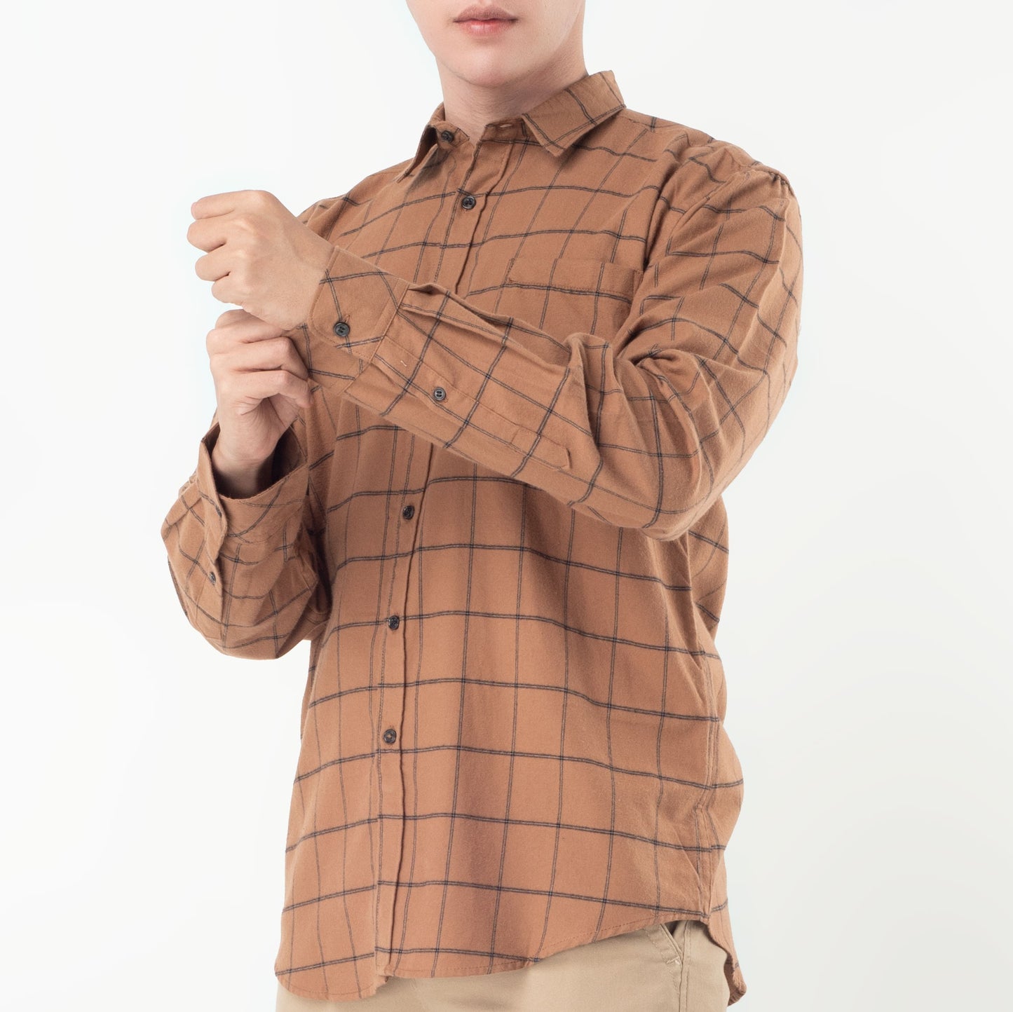 Benhill Kemeja Pria Flannel Kotak Coklat 27068-11533