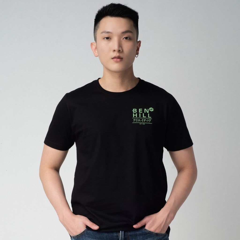 Benhill Kaos Grafis Katun 30s Combed Lengan Pendek Black 310-55268