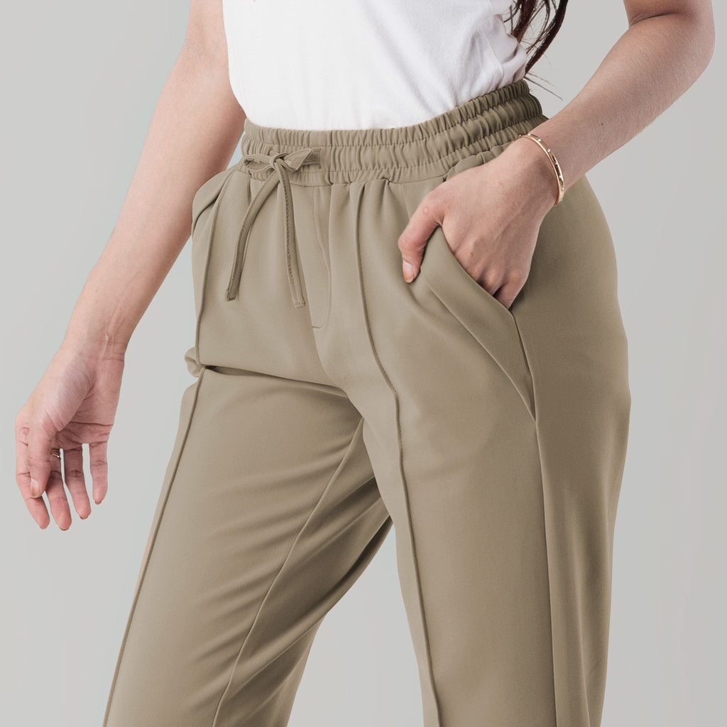 Benhill "Dalmi" Celana Wanita Pinggang Karet Khaki 862-39596