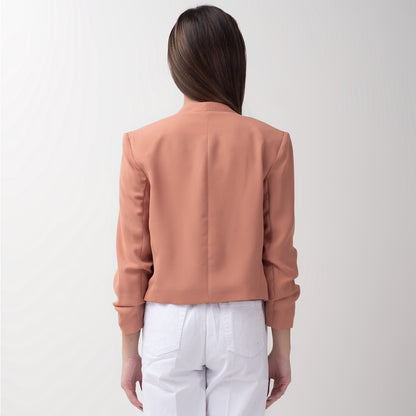 Benhill "Nayeon" Blazer Kerja / Outer Wanita Premium  Lengan Serut Salmon Pink 796-39499