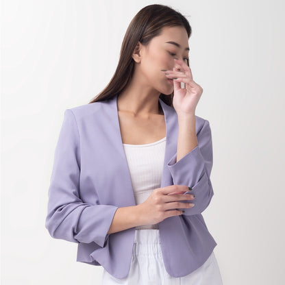 Benhill "Nayeon" Blazer Kerja / Outer Wanita Premium  Lengan Serut Lilac 794-39899