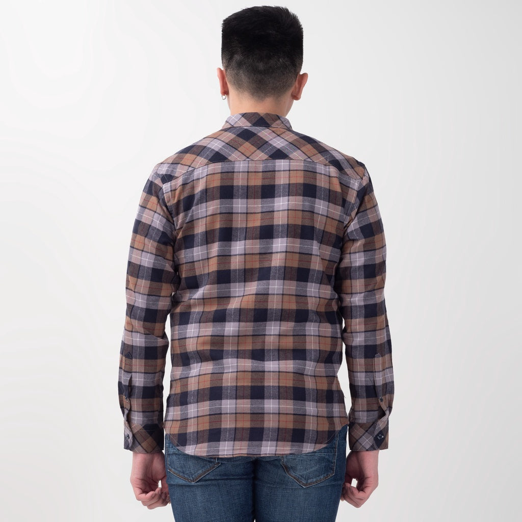 Benhill Kemeja Pria Flannel Lengan Panjang Kotak Abu 25263-64-11333