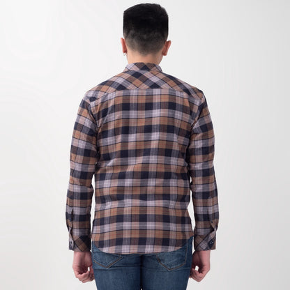 Benhill Kemeja Pria Flannel Lengan Panjang Kotak Abu 25263-64-11333