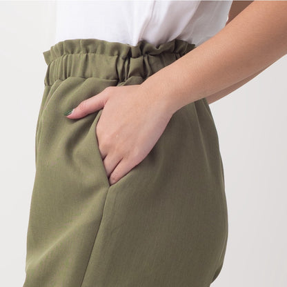 Benhill "Choe" Celana Bahan Wanita High Waist Olive 212-39774