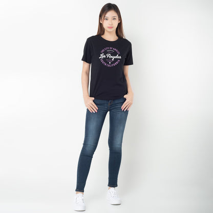 Benhill T-shirt Kaos Wanita Grafis Katun 30s Combed Lengan Pendek Hitam 603-35286