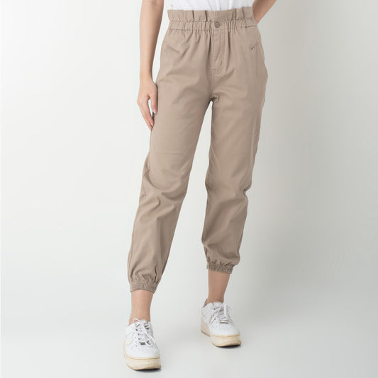 Benhill Celana  "Rae"  Stretch Wanita High Waist Jogger Pants Khaki 285-32991