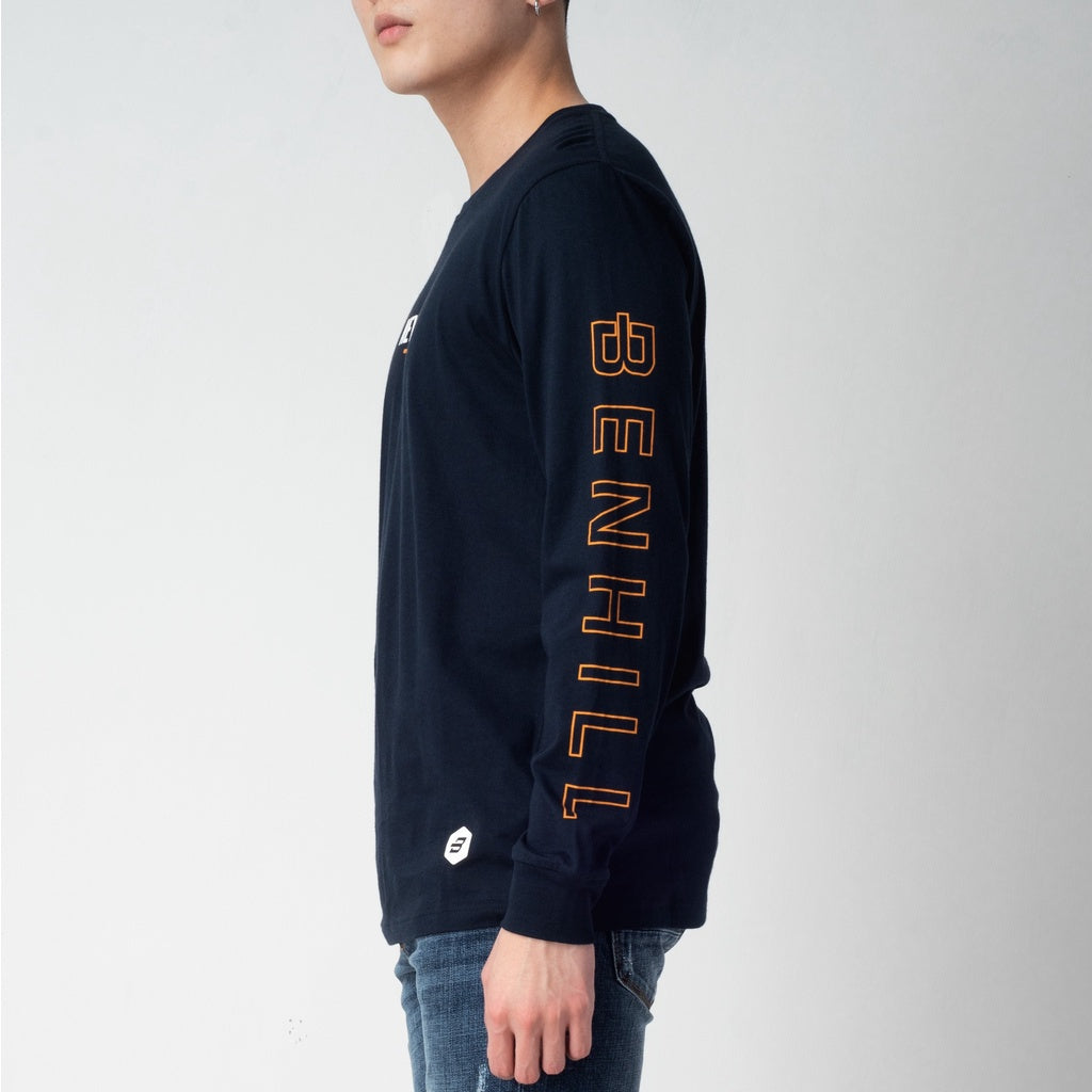 Benhill Kaos Grafis Katun 30s Combed Lengan Panjang Navy 304-55372