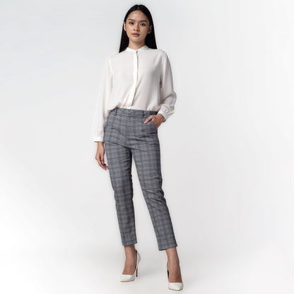 Celana Tartan Wanita "Narae" Plaid Pants Grey 259-32282