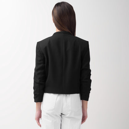 Benhill "Nayeon" Blazer Kerja / Outer Wanita Premium  Lengan Serut Black 793-39299