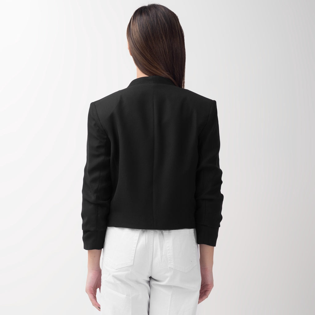 Benhill "Nayeon" Blazer Kerja / Outer Wanita Premium  Lengan Serut Black 793-39299