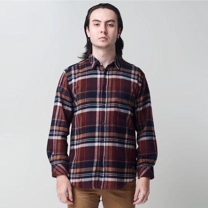 Benhill Kemeja Pria Flannel Lengan Panjang Kotak Coklat 29408-11533