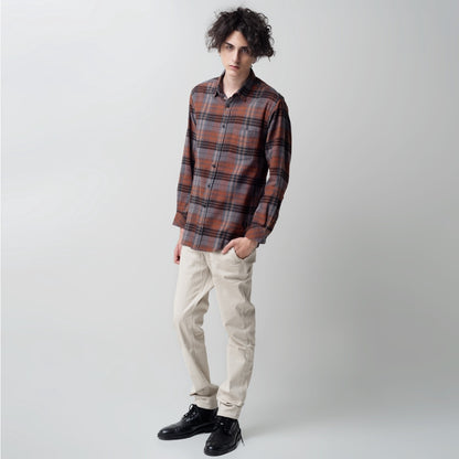 Benhill Kemeja Pria Flannel Lengan Panjang Kotak Coklat 28914-11533