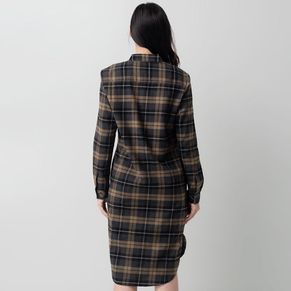 Benhill Kemeja Tunik Flannel Wanita Kotak Abu 0746-11635