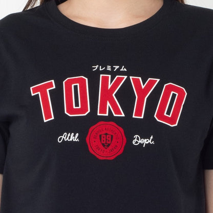 Benhill T-shirt Kaos Wanita Grafis Katun 30s Combed Lengan Pendek Hitam 600-35286