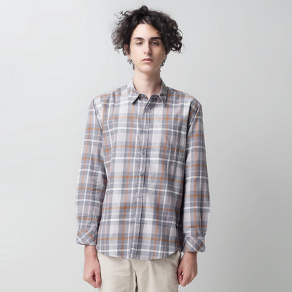 Benhill Kemeja Pria Flanel Panjang Kotak Abu art. 28186-11633
