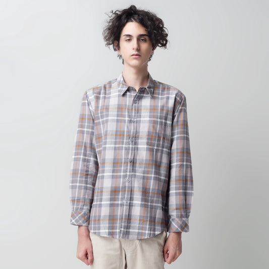 Benhill Kemeja Pria Flanel Panjang Kotak Abu art. 28186-11633